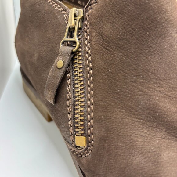 Hush Puppies Women’s Brown Leather Side-Zip Ankle Boots Size 9.5M - Picture 3 of 10